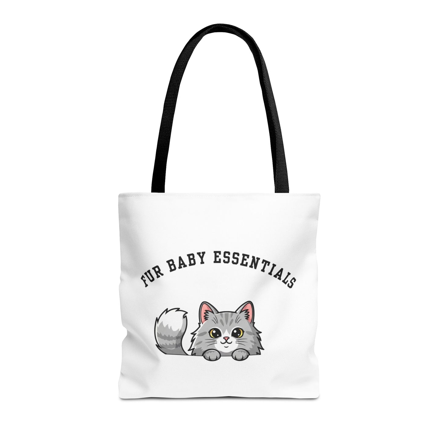 Long hair gray cat FurBaby Tote Bag