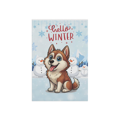 Husky Hello Winter Garden Banner