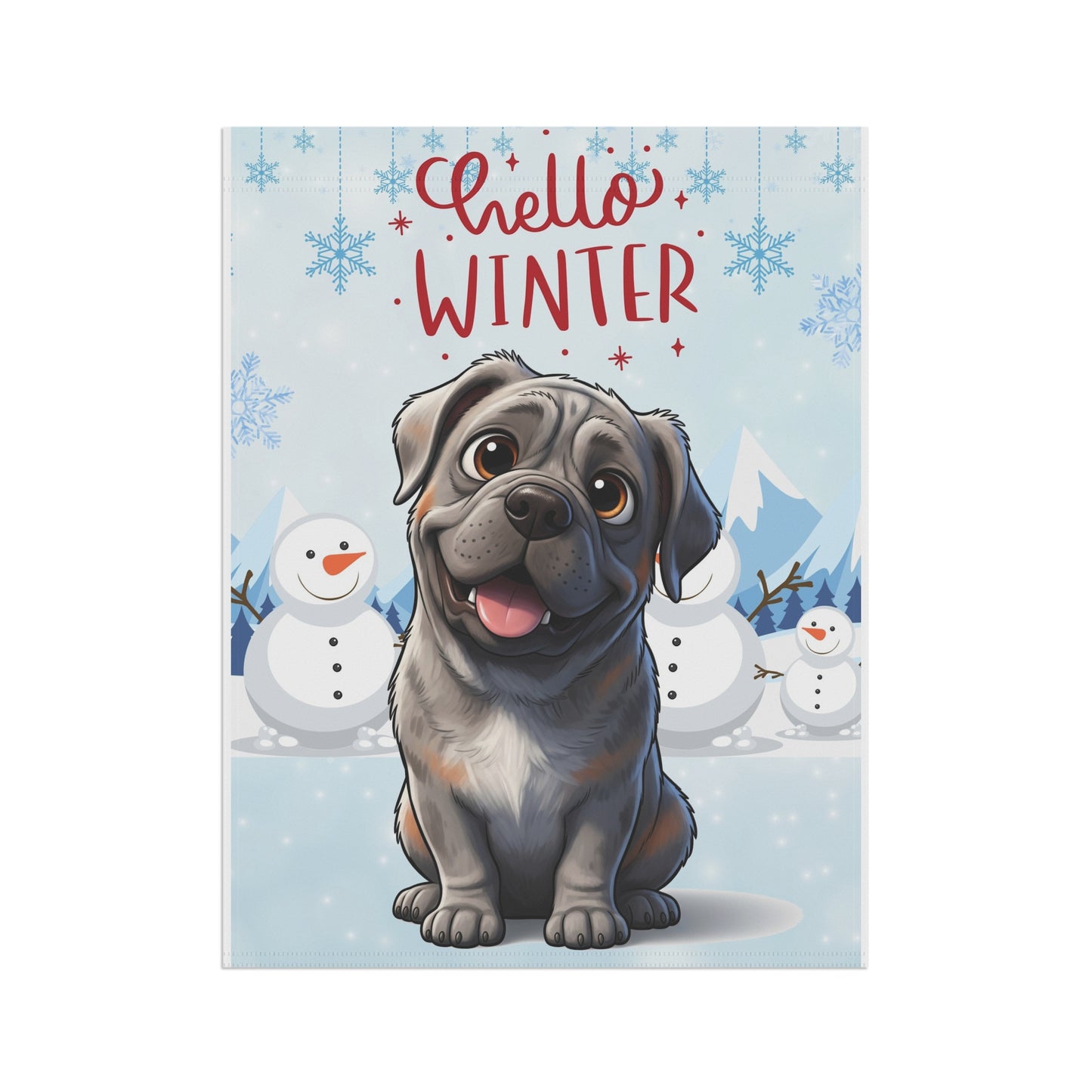 Mastiff Hello Winter Garden Banner