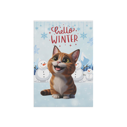 Munchkin Cat Hello Winter Garden Banner