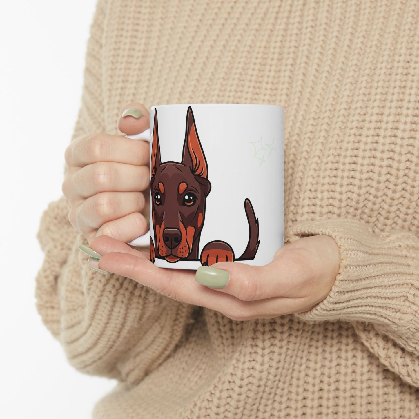 Doberman Peek-a-Boo Mug | Best Doberman Mama Gift