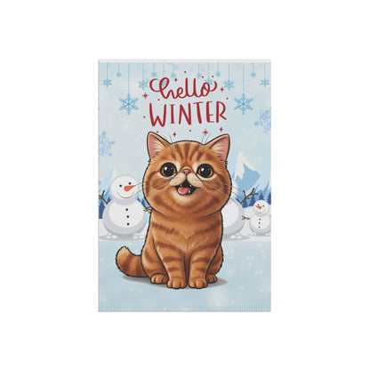 Exotic Shorthair Hello Winter Garden Banner