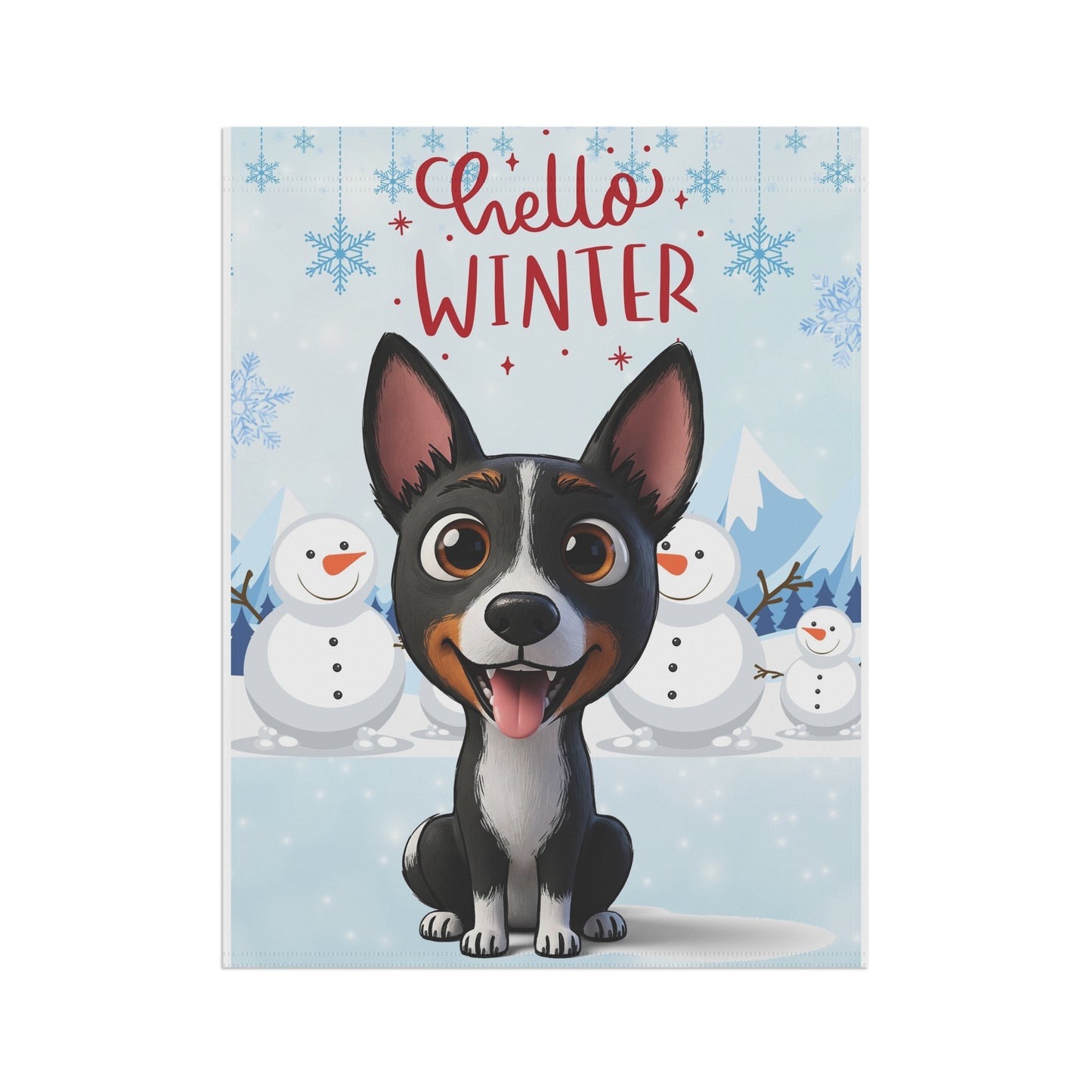 Basenji Hello Winter Garden Banner
