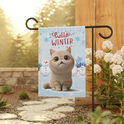 Exotic Shorthair Hello Winter Garden Banner