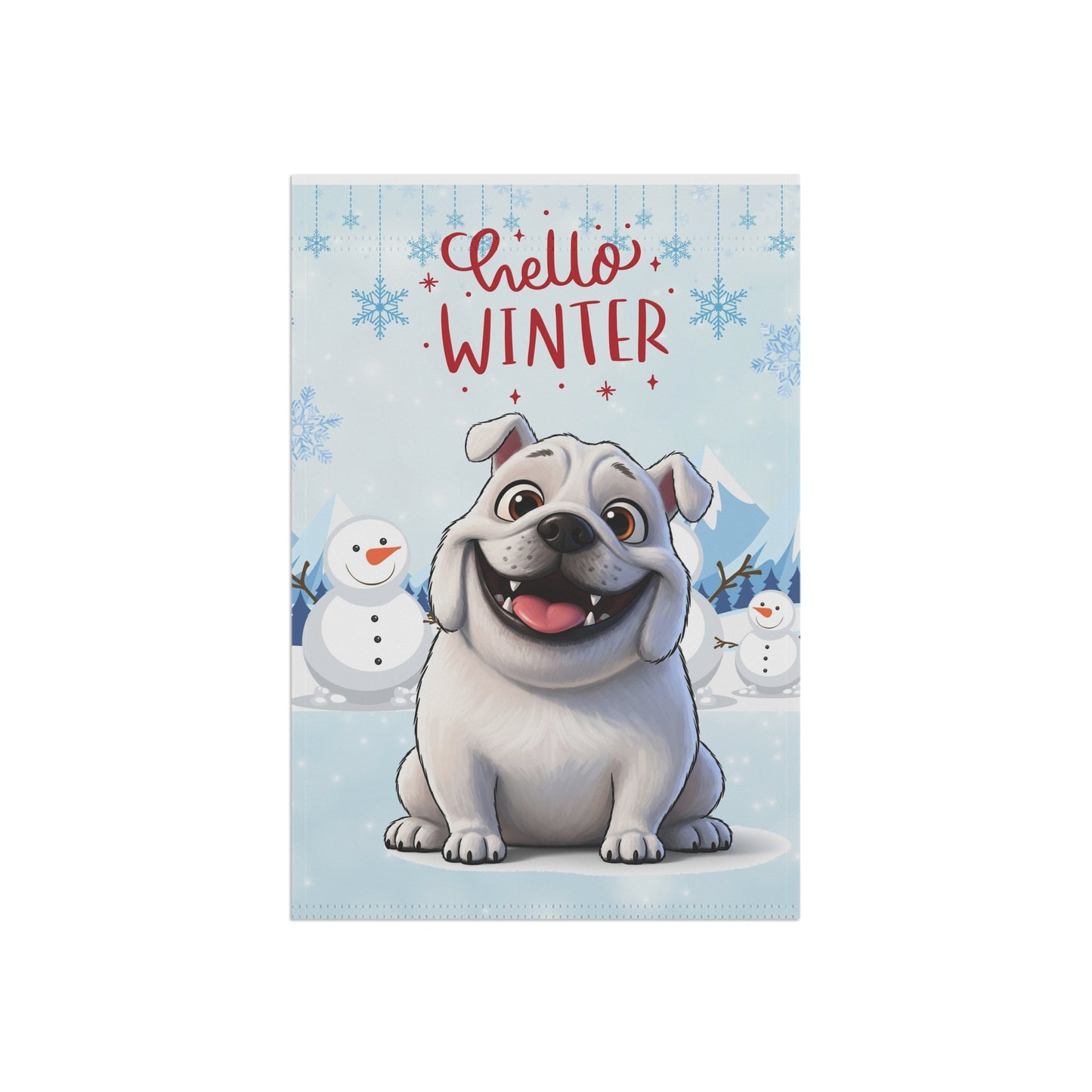 Bulldog Hello Winter Garden Banner