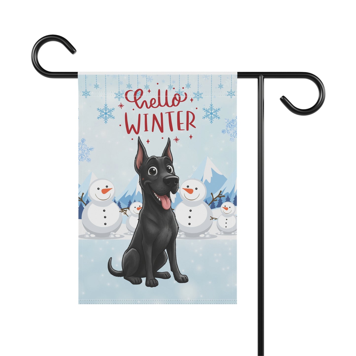 Great Dane Hello Winter Garden Banner
