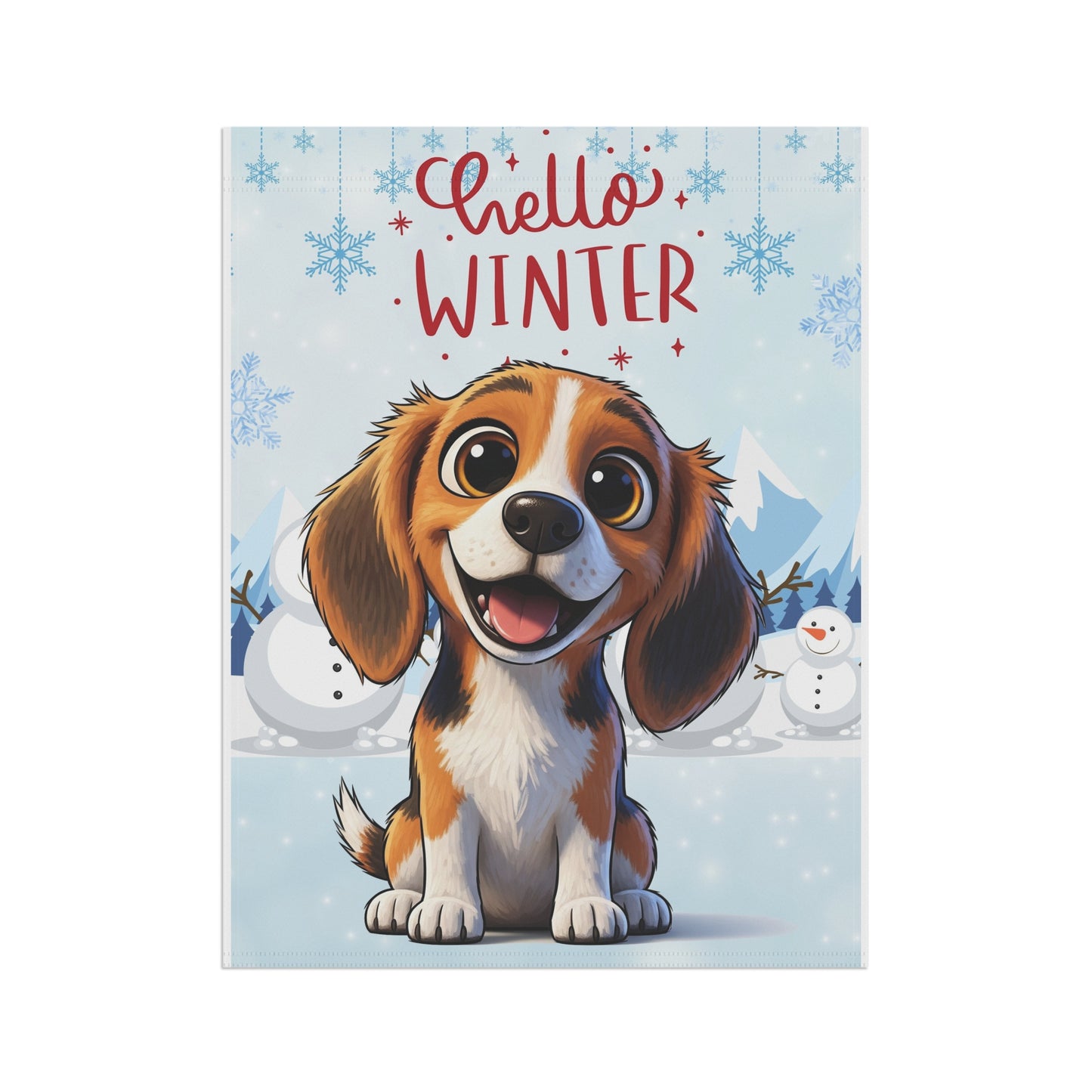 Beagle Hello Winter Garden Banner