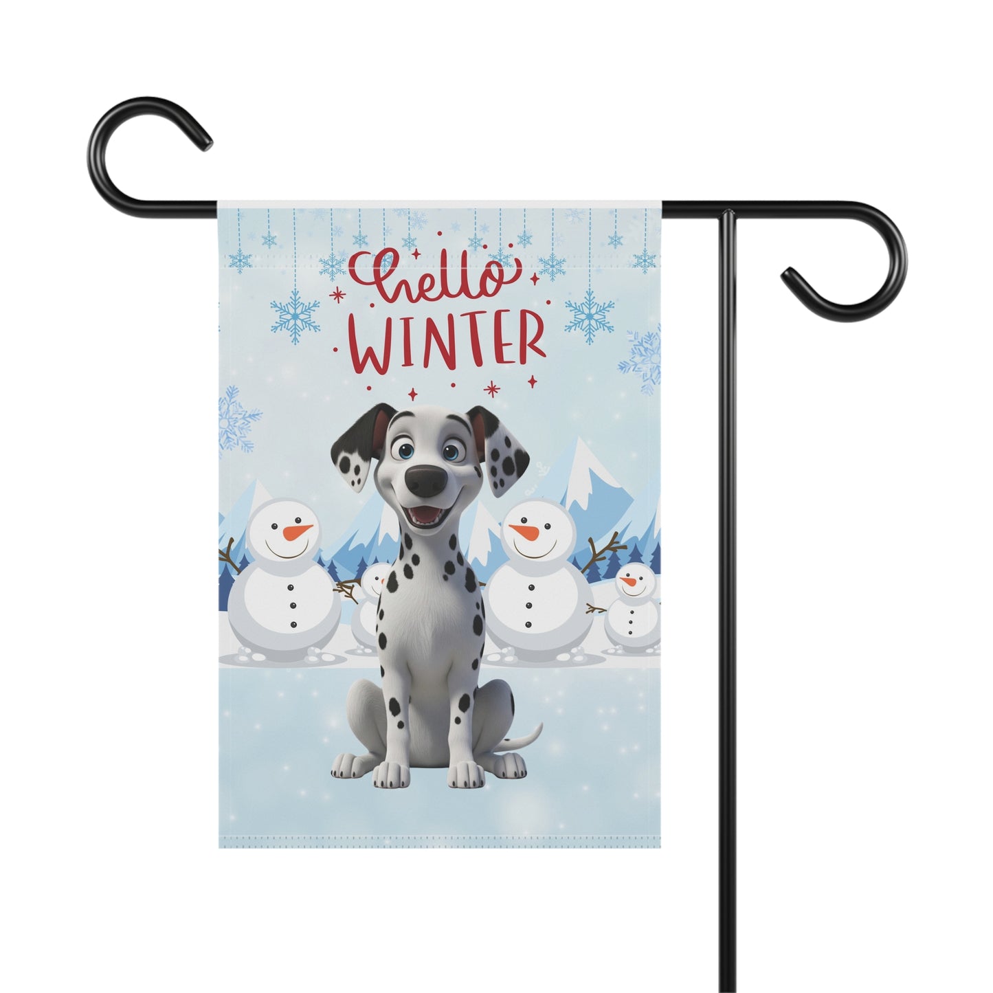 Dalmation Hello Winter Garden Banner