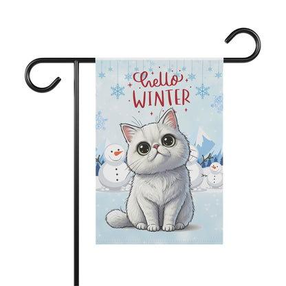 Exotic Shorthair Hello Winter Garden Banner