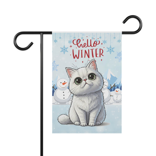 Exotic Shorthair Hello Winter Garden Banner