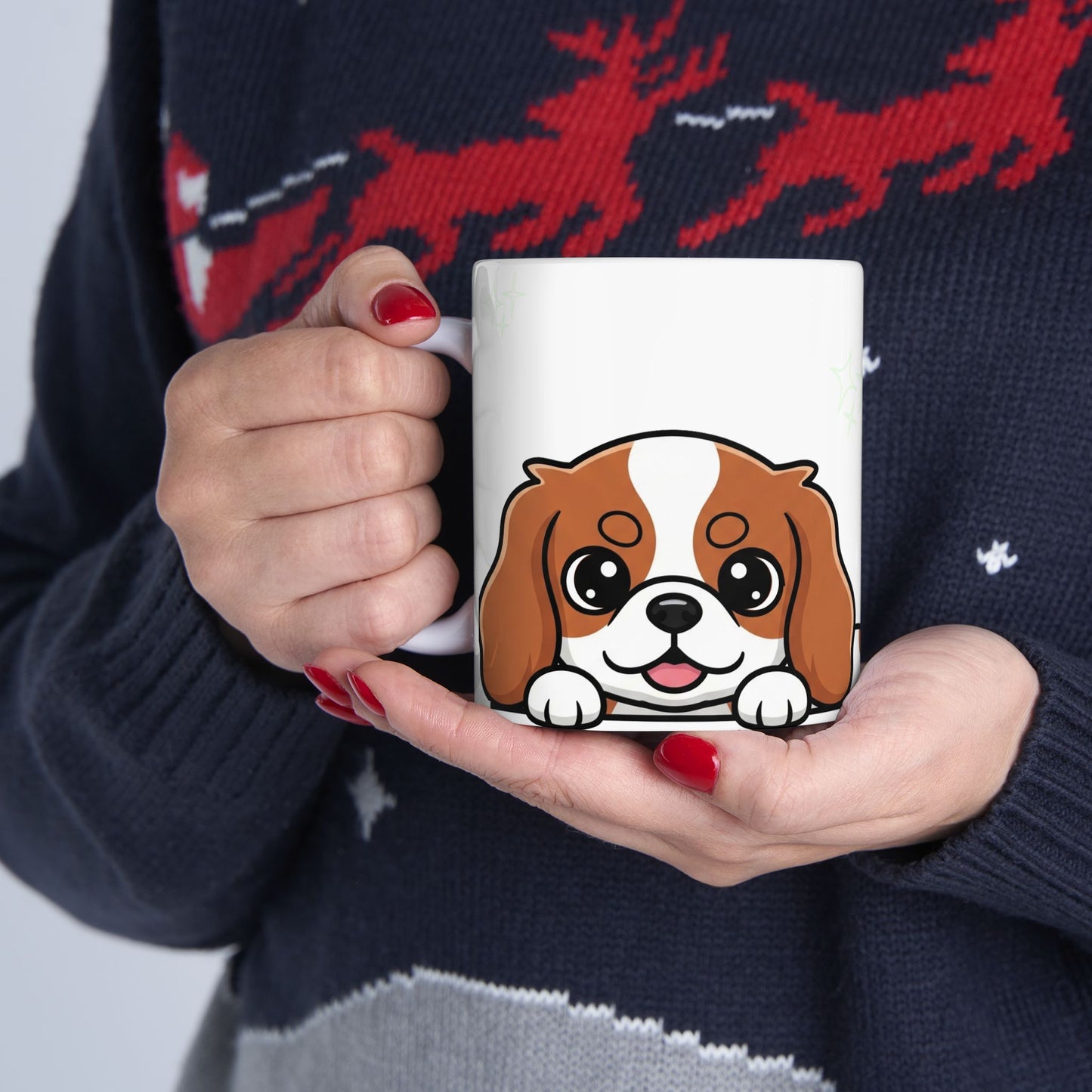 Cavalier King Charles Spaniel Peek-a-Boo Mug | Best Cavalier Daddy Gift