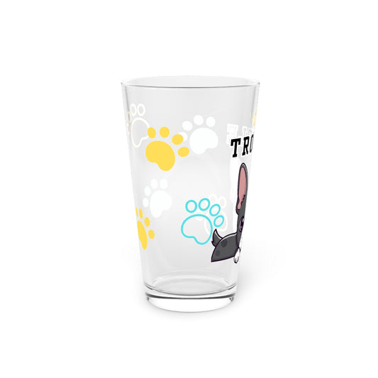 Frenchie Tiny Trouble Pint Glass