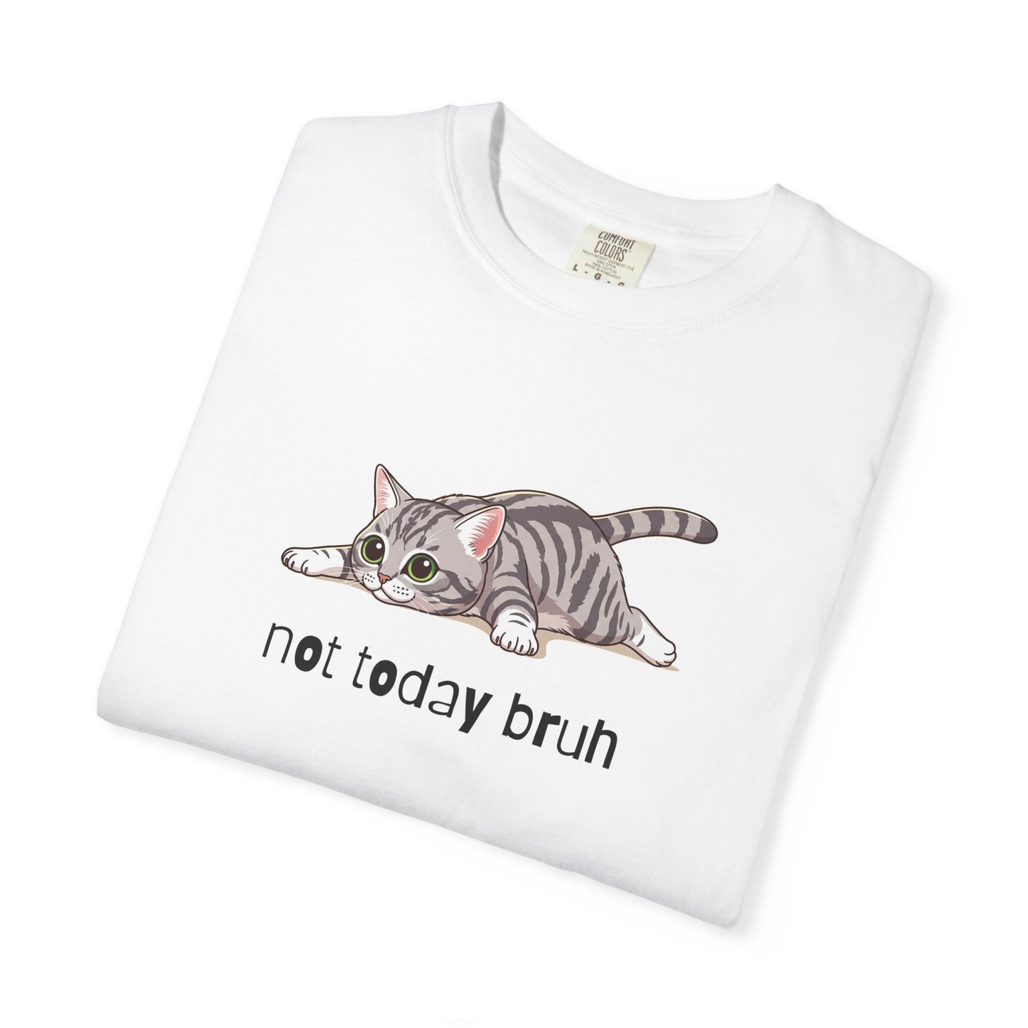 Short hair silver tabby cat Not Today Bruh T-Shirt