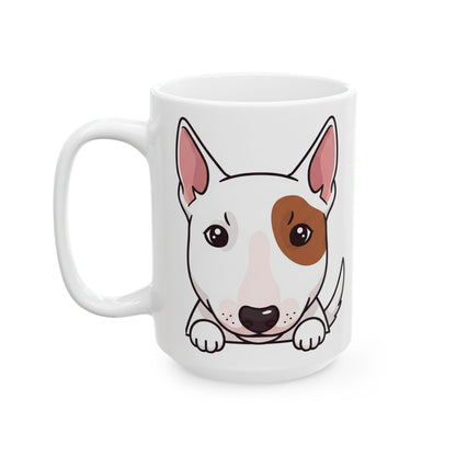 Bull Terrier Peek-a-Boo Mug | Best Bull Terrier Daddy Gift
