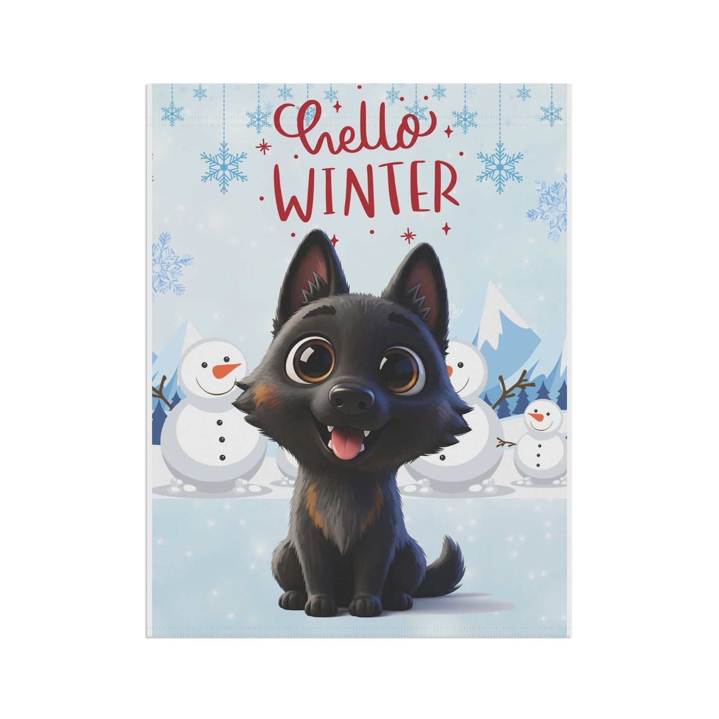 Malinois Hello Winter Garden Banner