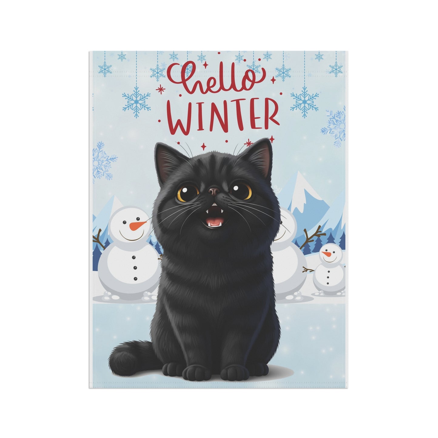 Exotic Shorthair Hello Winter Garden Banner
