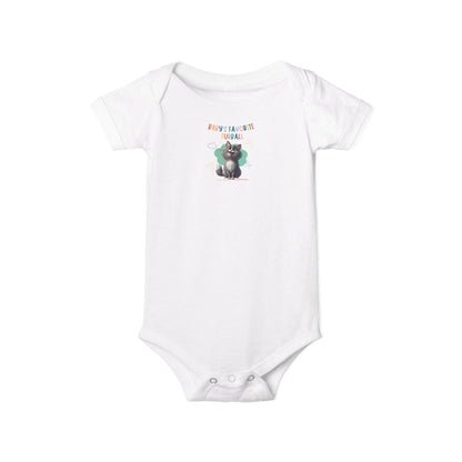 Long hair gray cat Favorite Furball Onesie