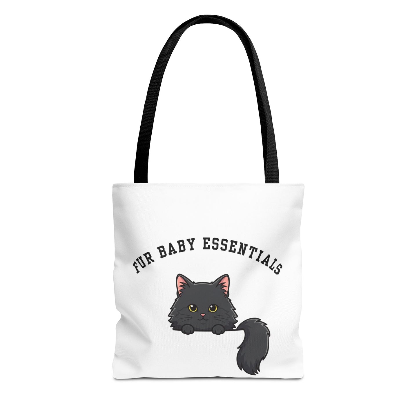 Long hair black cat FurBaby Tote Bag