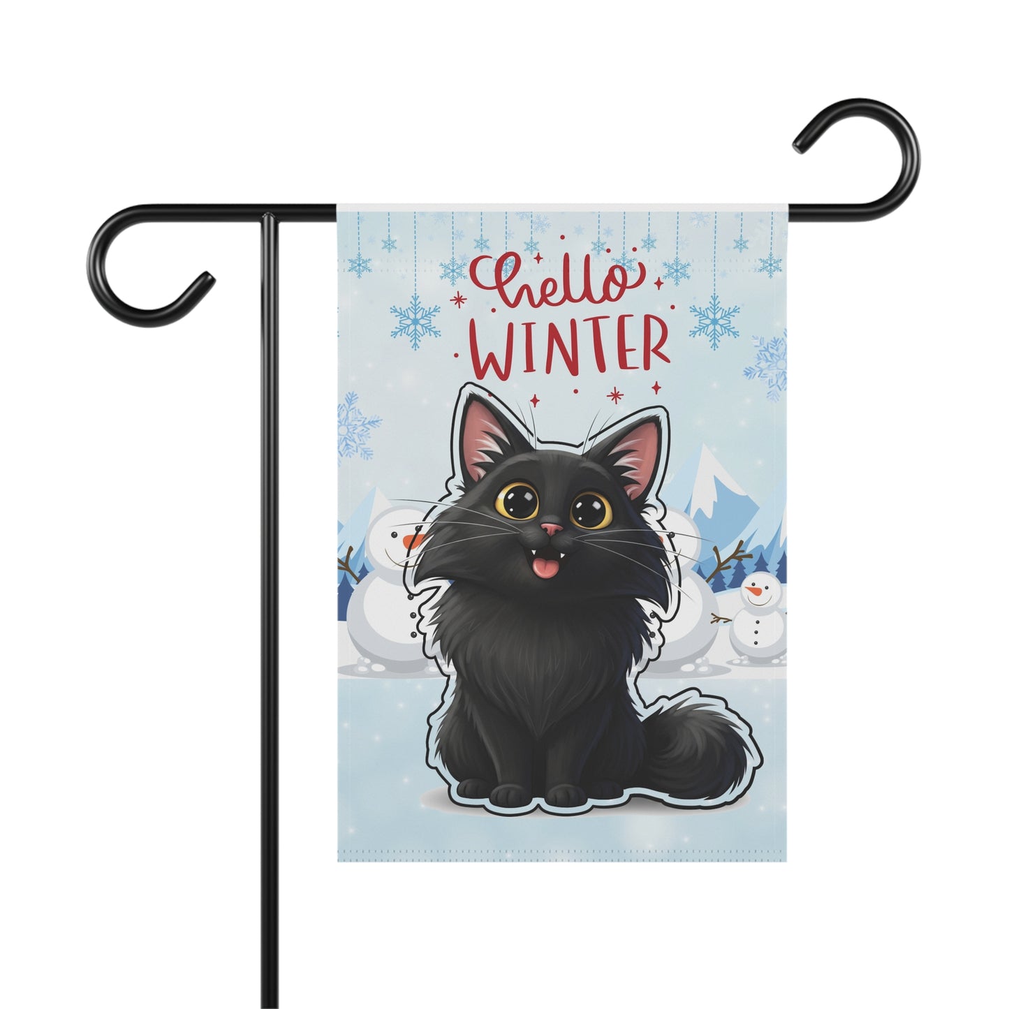 Norwegian Forest Hello Winter Garden Banner