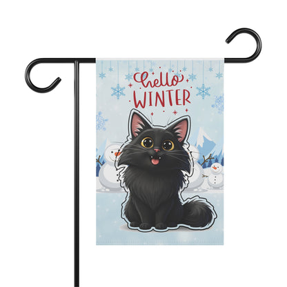 Norwegian Forest Hello Winter Garden Banner