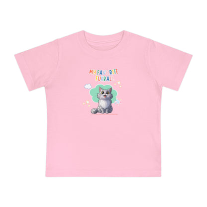 Long hair Silver Tabby Cat Favorite Furball Baby Tee
