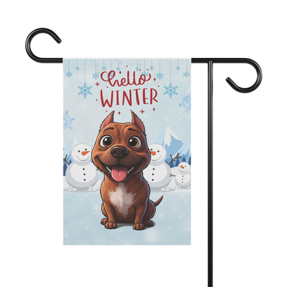 Pitbull Hello Winter Garden Banner