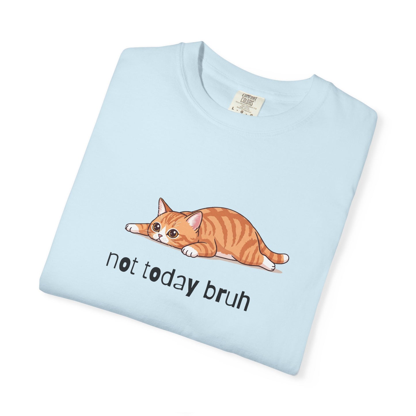 Short hair bi-color orange cat Not Today Bruh T-Shirt