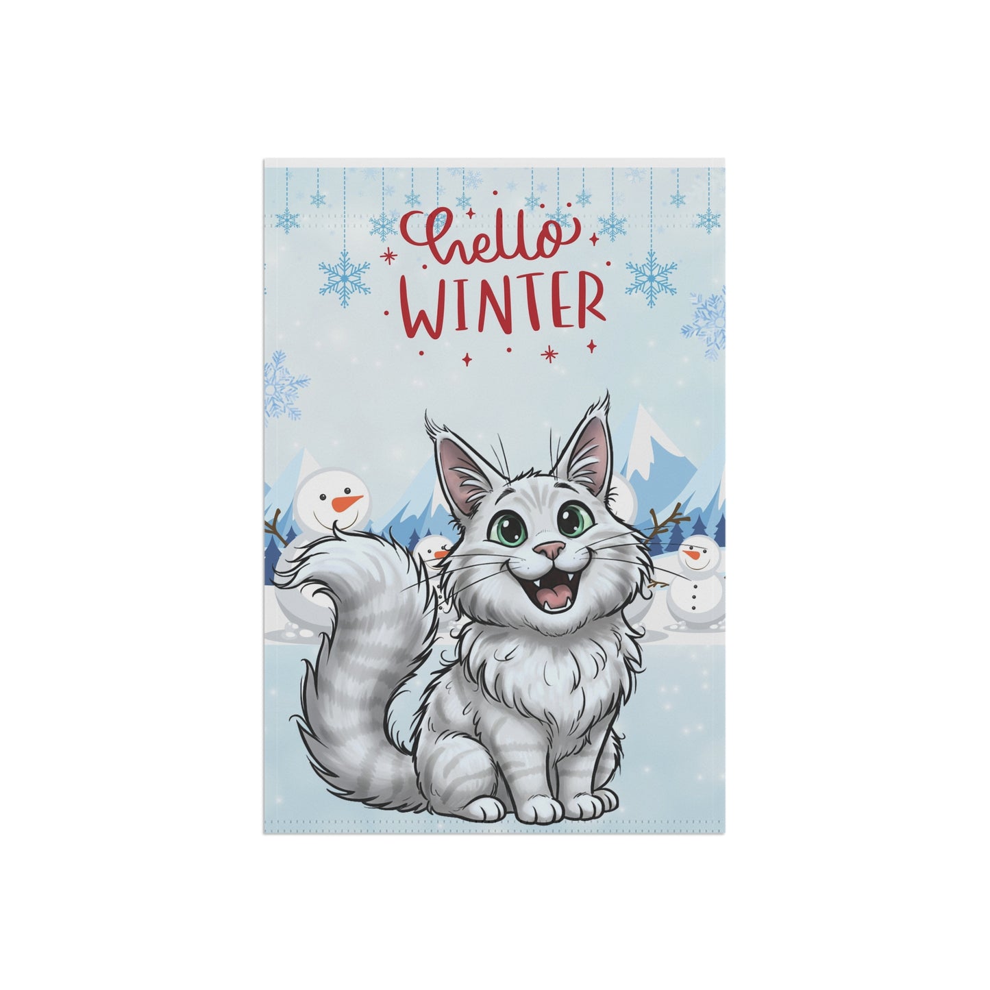 Maine Coon Hello Winter Garden Banner