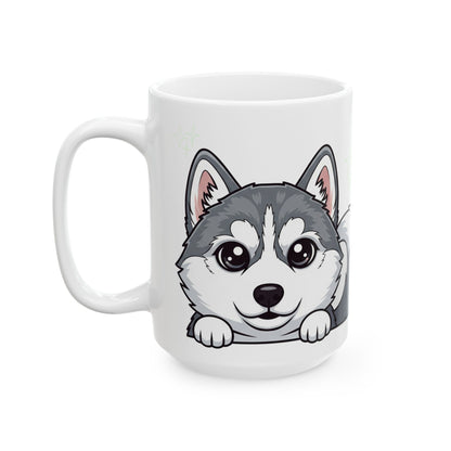 Husky Peek-a-Boo Mug | Best Husky Daddy Gift