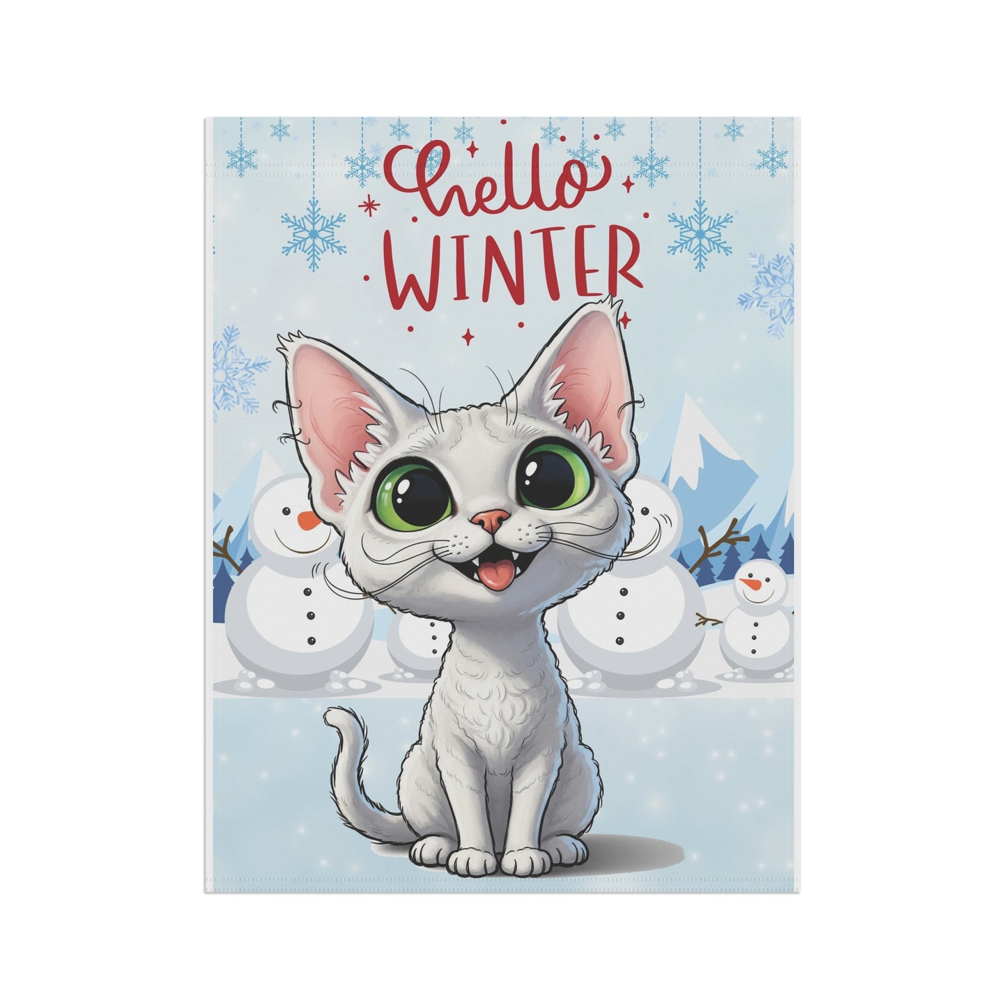 Devon Rex Hello Winter Garden Banner