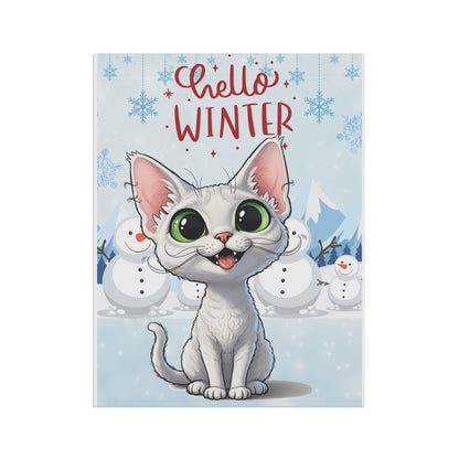Devon Rex Hello Winter Garden Banner