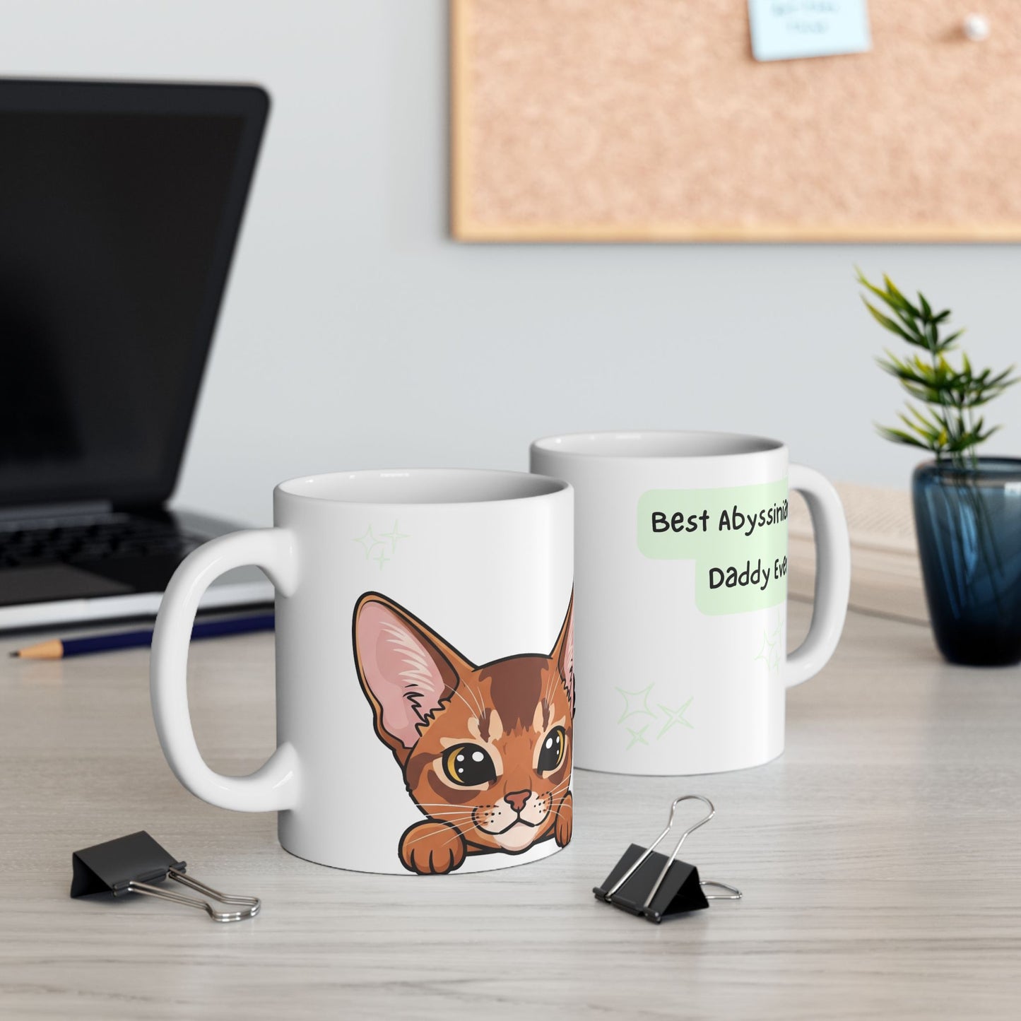 Abyssinian Peek-a-Boo Mug | Best Abyssinian Daddy Gift