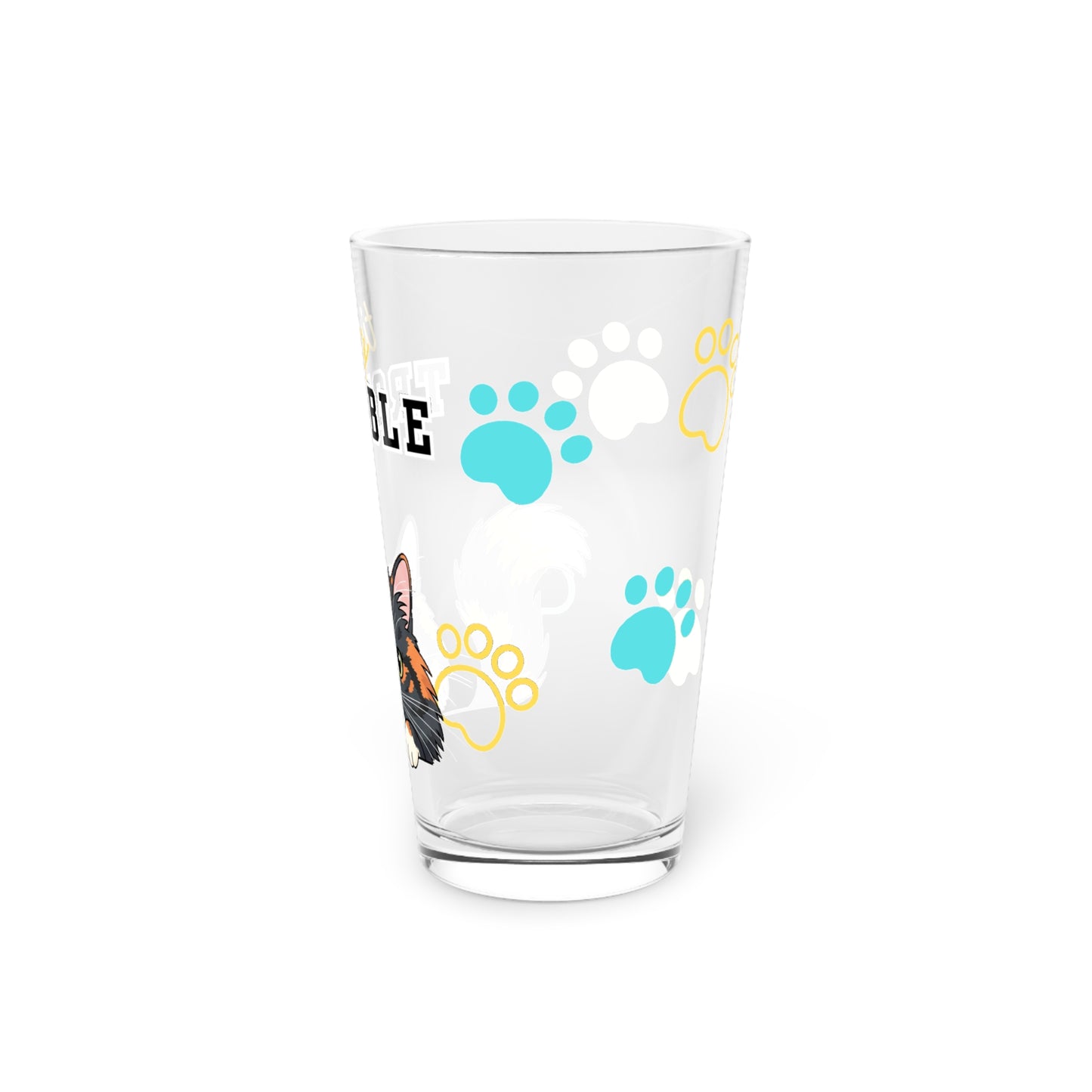 Long hair tortoiseshell cat Tiny Trouble Pint Glass