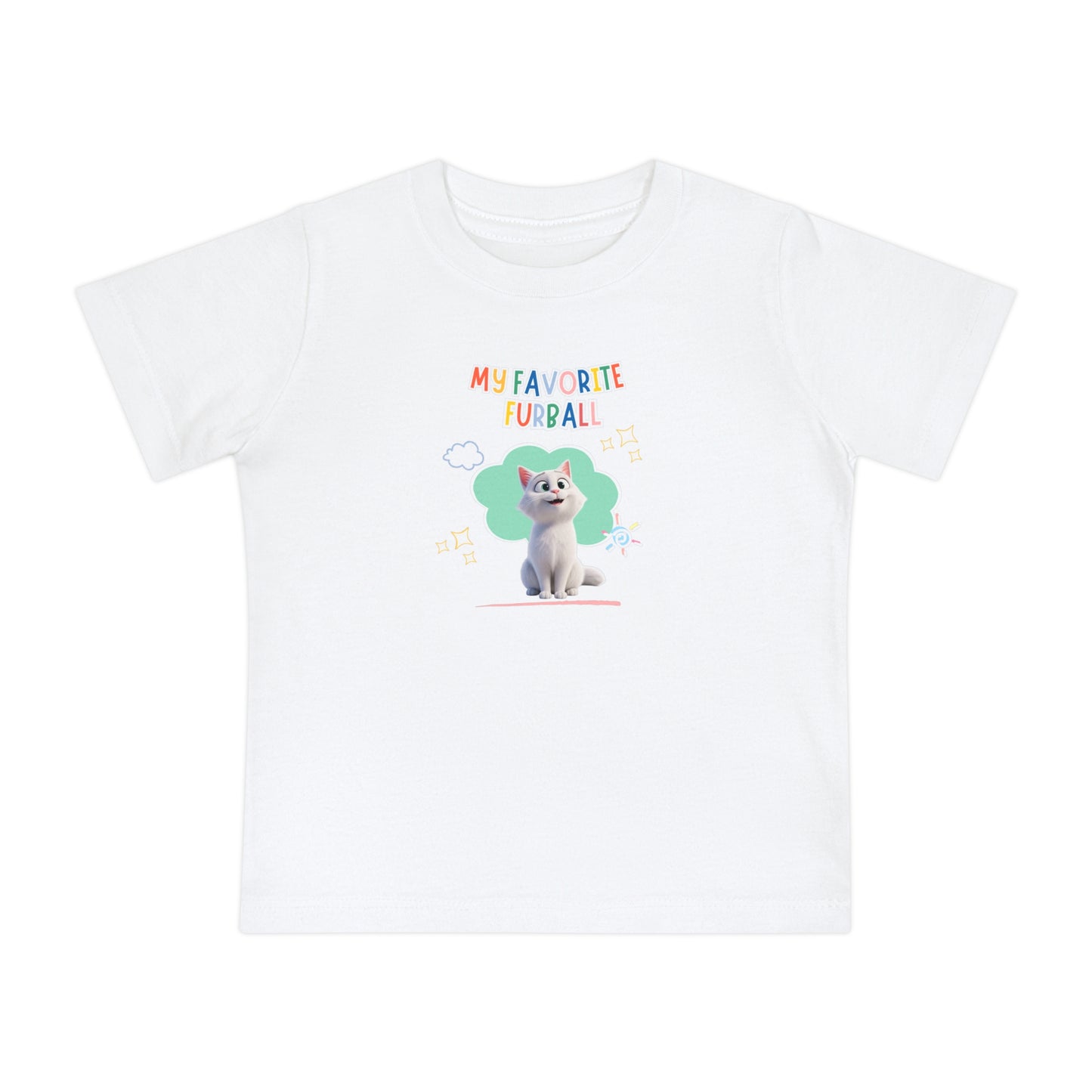 Short hair white cat Favorite Furball Baby Tee
