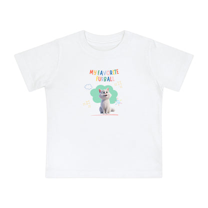 Short hair white cat Favorite Furball Baby Tee