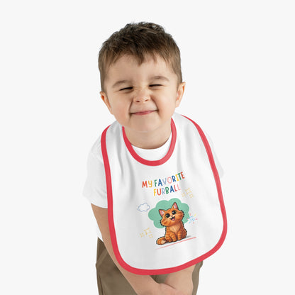 Long hair Orange Cat Favorite Furball Baby Bib