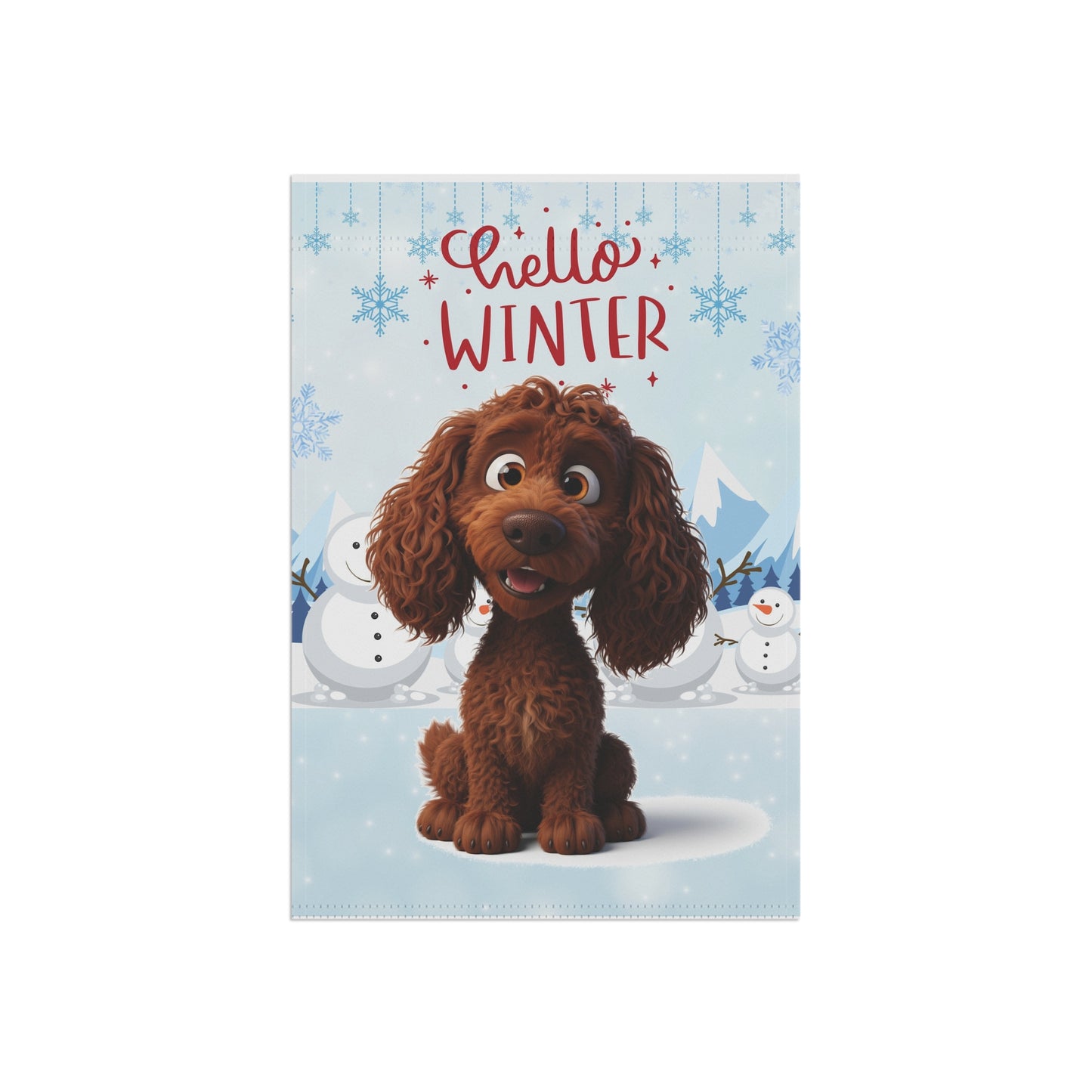Spaniel Hello Winter Garden Banner