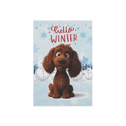 Spaniel Hello Winter Garden Banner