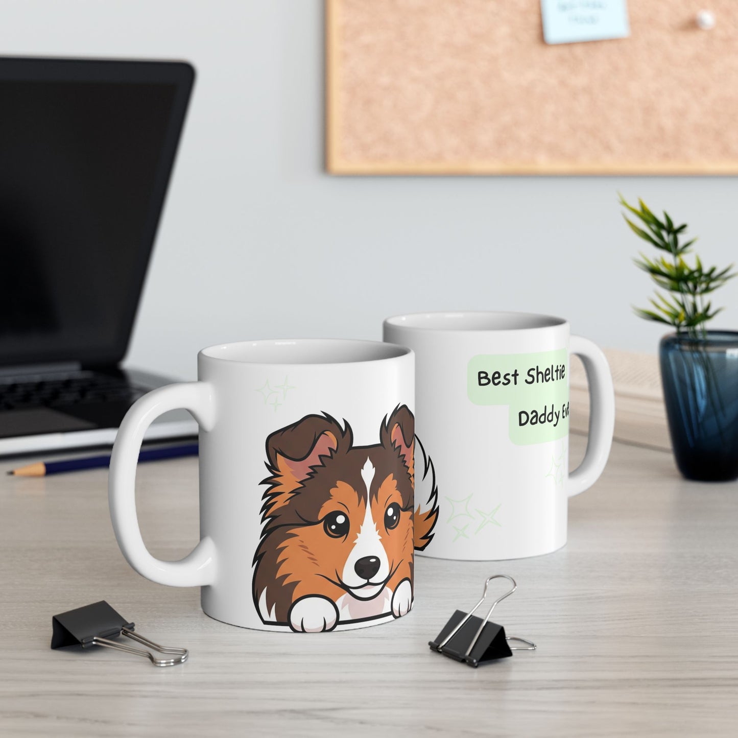 Sheltie Peek-a-Boo Mug | Best Sheltie Daddy Gift