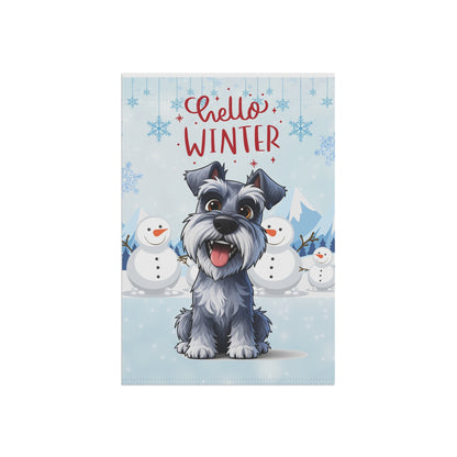 Schnauzer Hello Winter Garden Banner