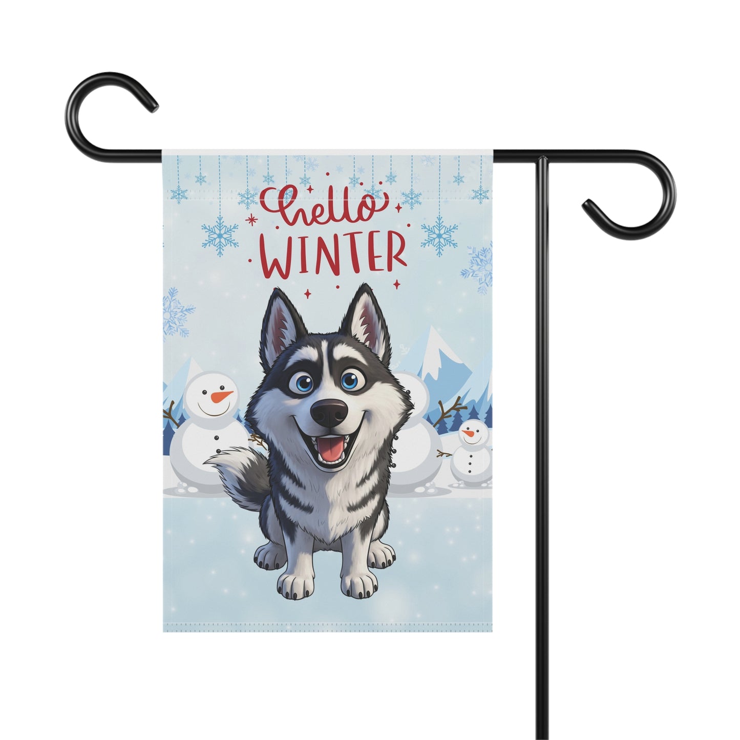 Husky Hello Winter Garden Banner