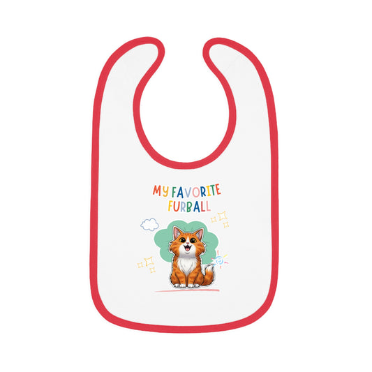 Long hair Bi-color Orange Cat Favorite Furball Baby Bib