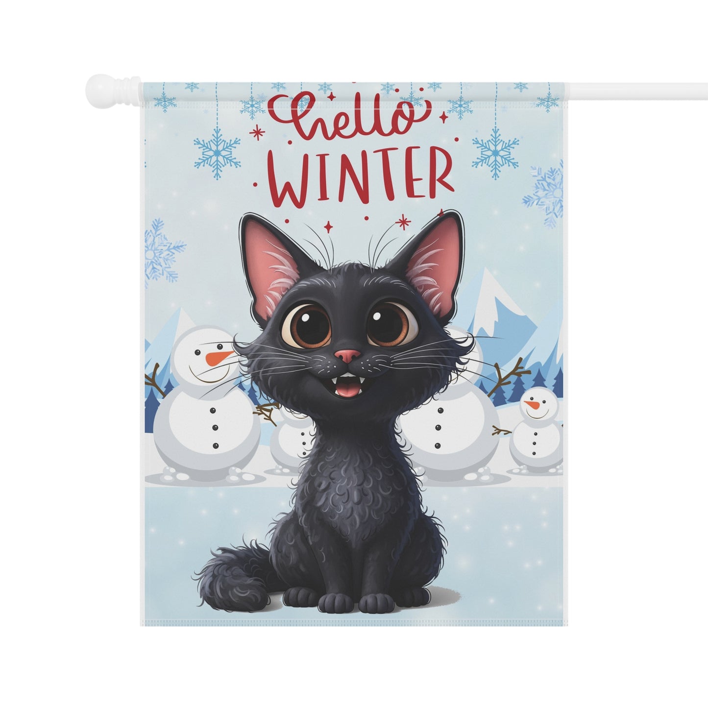 LaPerm Hello Winter Garden Banner