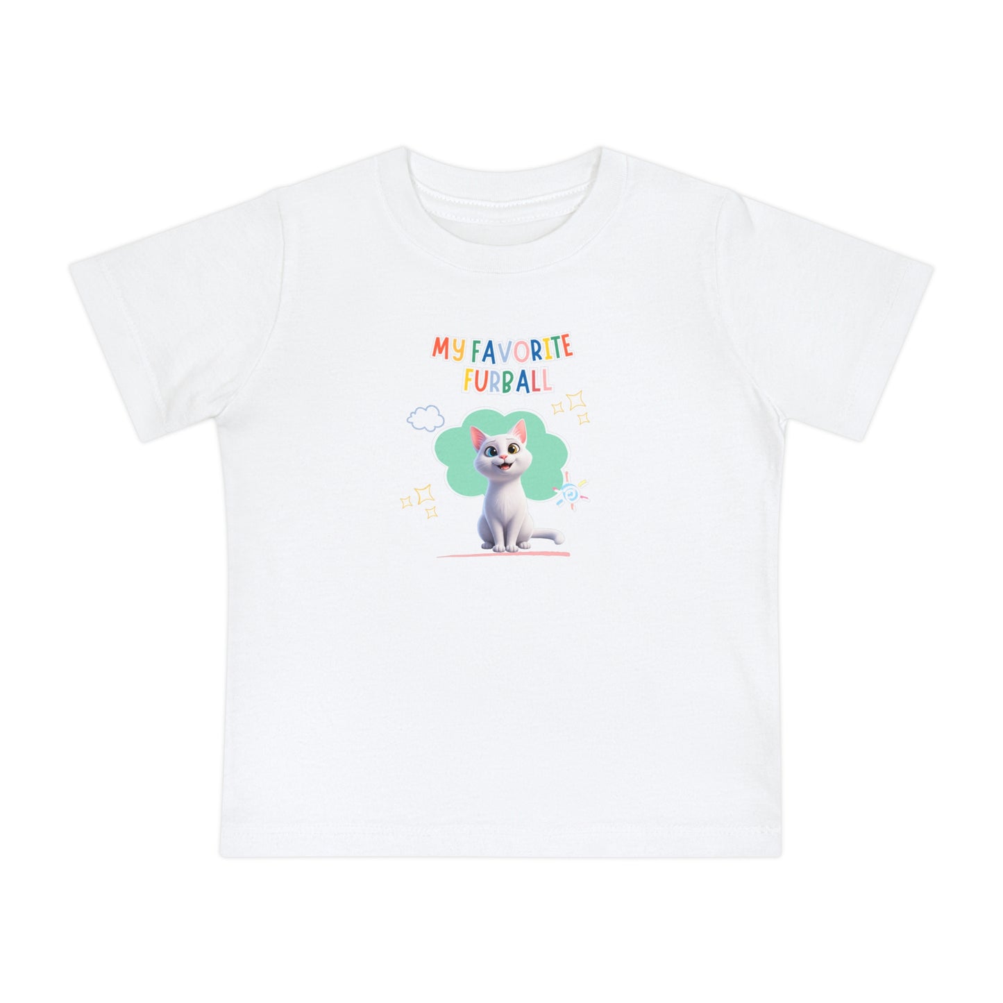 Short hair white cat Favorite Furball Baby Tee