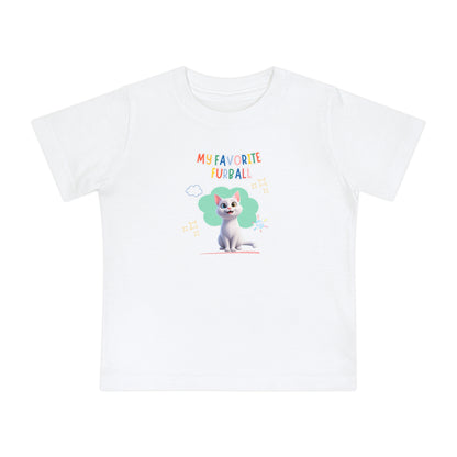 Short hair white cat Favorite Furball Baby Tee