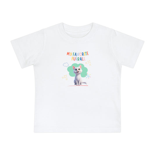 Short hair white cat Favorite Furball Baby Tee
