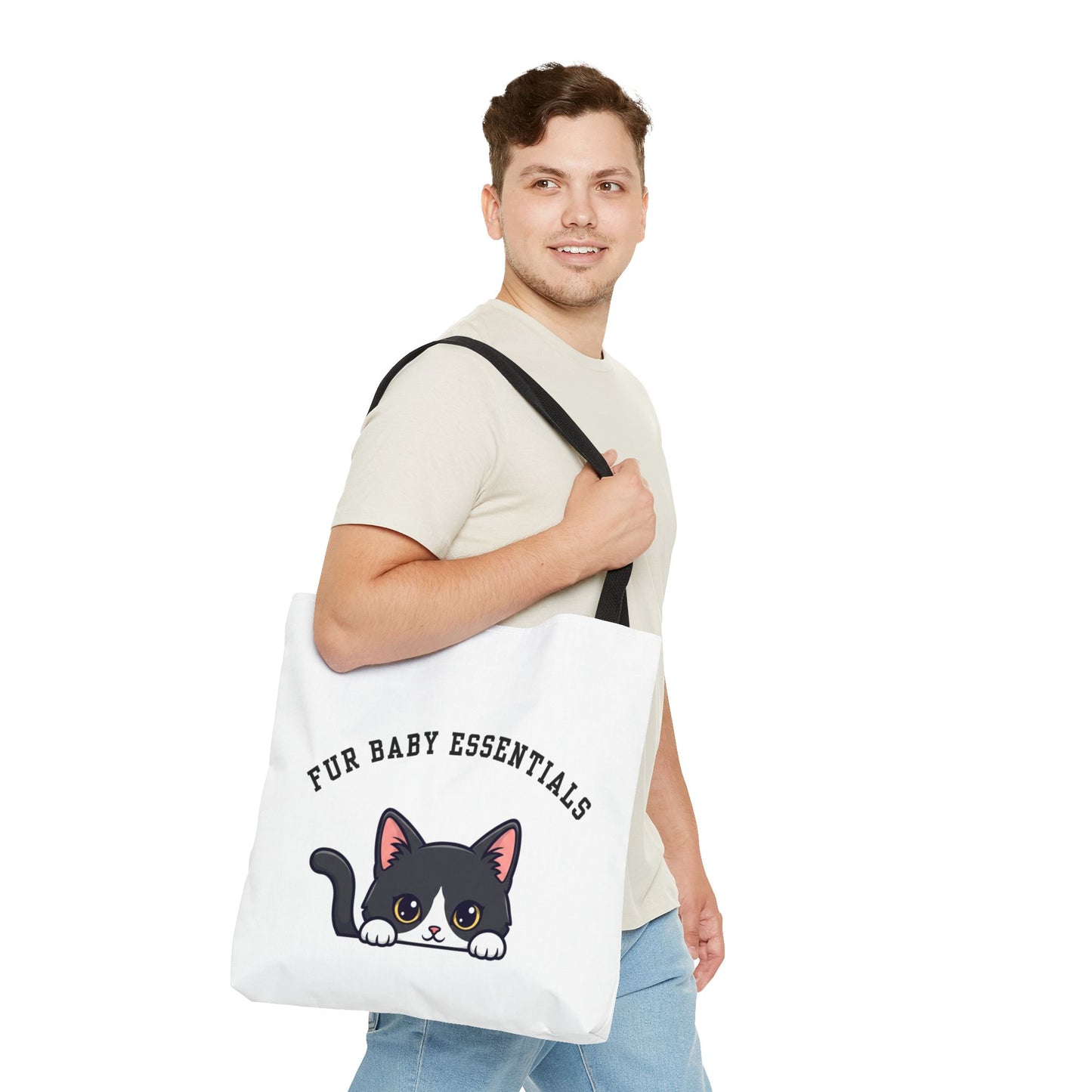 Short hair tuxedo cat FurBaby Tote Bag