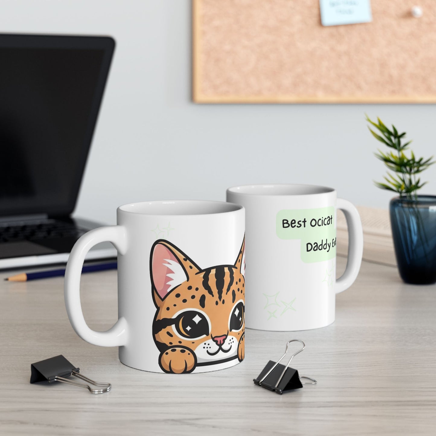 Ocicat Peek-a-Boo Mug | Best Ocicat Daddy Gift