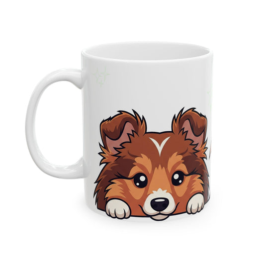 Sheltie Peek-a-Boo Mug | Best Sheltie Daddy Gift