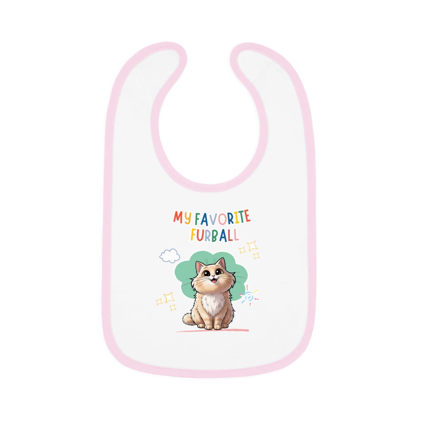 Long hair Cream Cat Favorite Furball Baby Bib
